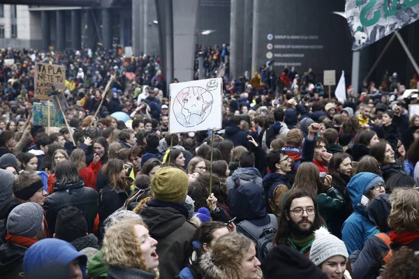 Protesta por el clima en Bruselas, Bélgica — Foto de Stock