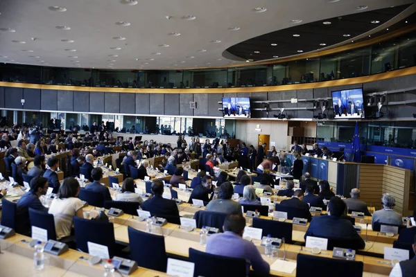 Miembros Del Parlamento Europeo Votan Una Comisión Parlamentaria Parlamento Bruselas — Foto de Stock