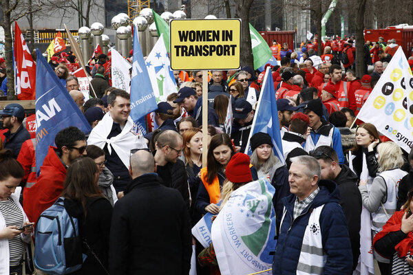 Митинг протеста европейских представителей транспортного сектора Tr
