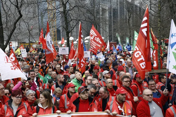 Manifestación de protesta de representantes europeos del sector del transporte Tr — Foto de Stock