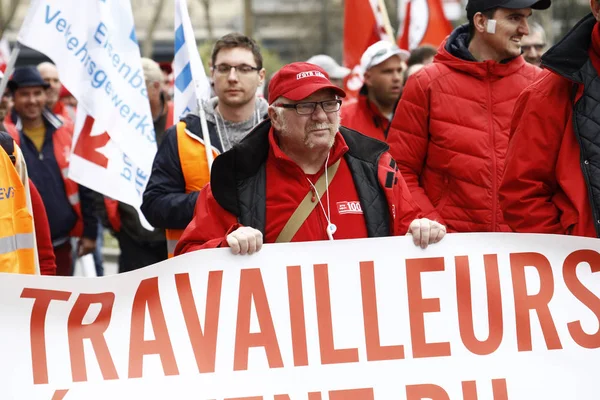 Manifestación de protesta de representantes europeos del sector del transporte Tr — Foto de Stock