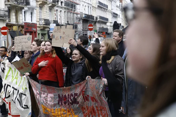 Protestów aktywistów klimatycznych w Brukseli, Belgia — Zdjęcie stockowe