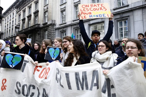 Manifestation des militants pour le climat à Bruxelles, Belgique — Photo