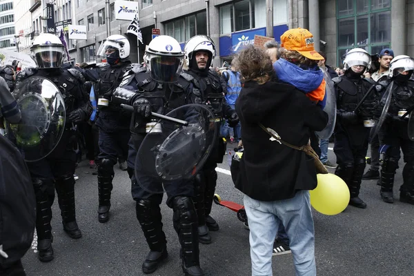 Demonstracja "wzrost klimatu" Bruksela, Belgia — Zdjęcie stockowe