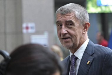Brüksel, Belçika. 30. Haz. 2019. Çek Cumhuriyeti Başbakanı Andrej Babis, Ab liderler zirvesine katılmak üzere geldi.