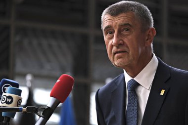 Brüksel, Belçika. 30. Haz. 2019. Çek Cumhuriyeti Başbakanı Andrej Babis, Ab liderler zirvesine katılmak üzere geldi.