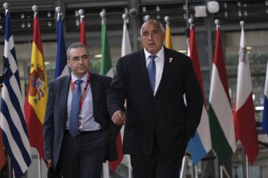 Brüksel, Belçika. 30 Haziran 2019.Bulgaristan Başbakanı Boyko Borissov Avrupa Birliği (Ab) zirvesi için Avrupa Birliği Genel Merkezi'ne geldi.