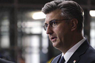 Brüksel, Belçika. 30 Haziran 2019.Hırvatistan Başbakanı Andrej Plenkoviç Avrupa Birliği (Avrupa Birliği) zirvesi için Avrupa Birliği Genel Merkezi'ne geldi.