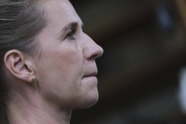 Brüksel, Belçika. 30 Haziran 2019.Danimarka Başbakanı Mette Frederiksen Avrupa Birliği (Ab) zirvesi için Avrupa Birliği Genel Merkezi'ne geldi.