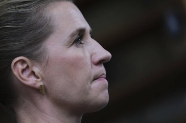 Brüksel, Belçika. 30 Haziran 2019.Danimarka Başbakanı Mette Frederiksen Avrupa Birliği (Ab) zirvesi için Avrupa Birliği Genel Merkezi'ne geldi.