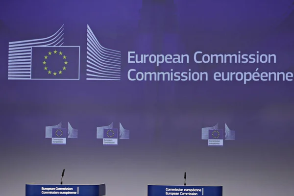 Persconferentie van EU-commissaris Cecilia Malmstrom over de VS — Stockfoto