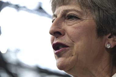 Brüksel, Belçika. 30 Haziran 2019. İngiltere Başbakanı Theresa May, Avrupa Birliği (Ab) zirvesi için Avrupa Birliği Genel Merkezi'ne geldi.