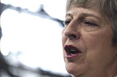 Brüksel, Belçika. 30 Haziran 2019. İngiltere Başbakanı Theresa May, Avrupa Birliği (Ab) zirvesi için Avrupa Birliği Genel Merkezi'ne geldi.