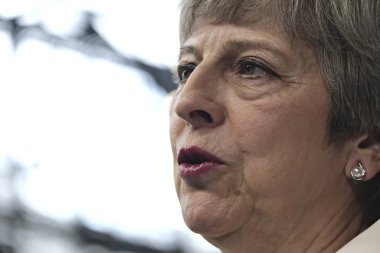 Brüksel, Belçika. 30 Haziran 2019. İngiltere Başbakanı Theresa May, Avrupa Birliği (Ab) zirvesi için Avrupa Birliği Genel Merkezi'ne geldi.