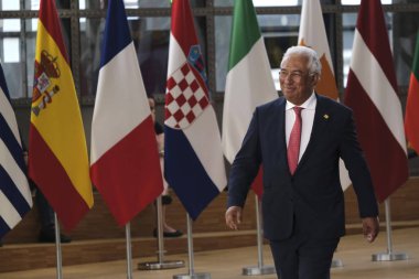 Brüksel, Belçika 30 Haziran 2019. Portekiz Başbakanı Antonio Costa, Avrupa Birliği liderleriyle görüşmek üzere geldi. 
