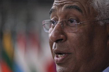 Brüksel, Belçika 20 Haziran 2019. Portekiz Başbakanı Antonio Costa, Avrupa Birliği liderleriyle görüşmek üzere geldi. 