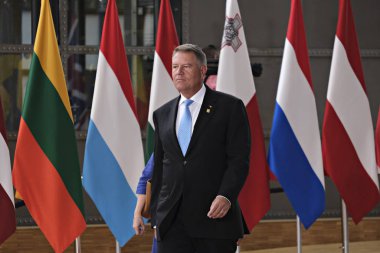 Romanya Cumhurbaşkanı Klaus Iohannis, Avrupa Birliği (Ab) liderlerinin zirvesi için 30 Haziran 2019'da Brüksel'e geldi