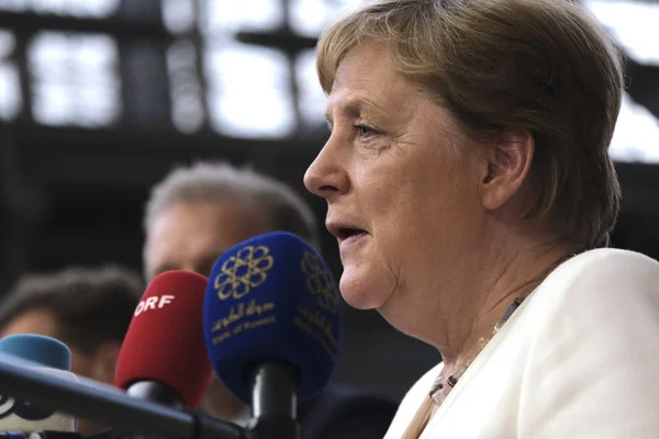 Kanselir Jerman Angela Merkel Tiba Untuk Bertemu Dengan Para Pemimpin — Stok Foto