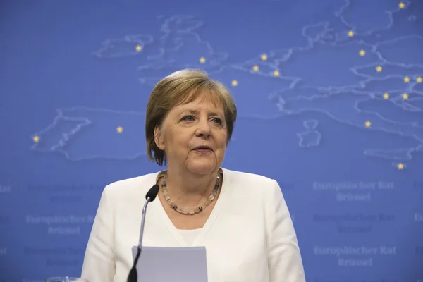 Brüssel Belgien Juli 2019 Angela Merkel Kanzlerin Der Bundesrepublik Deutschland — Stockfoto