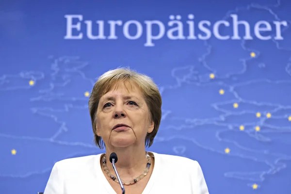 Bruxelas Bélgica Julho 2019 Angela Merkel Chanceler Alemanha Uma Conferência — Fotografia de Stock