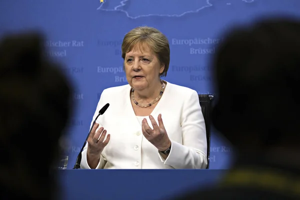 Bruselas Bélgica Julio 2019 Angela Merkel Canciller Alemania Una Conferencia — Foto de Stock