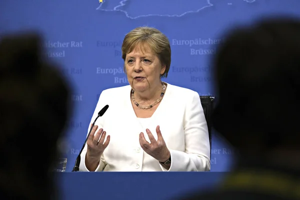 Brussels Belgia Juli Tahun 2019 Angela Merkel Kanselir Jerman Memberikan — Stok Foto