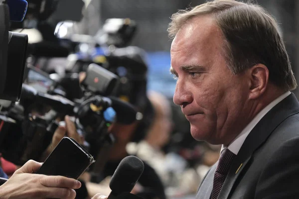 Brüksel, Belçika. 30 Haziran 2019.İsveç Başbakanı Stefan Lofven Avrupa Birliği (Ab) zirvesi için Avrupa Birliği Genel Merkezi'ne geldi.