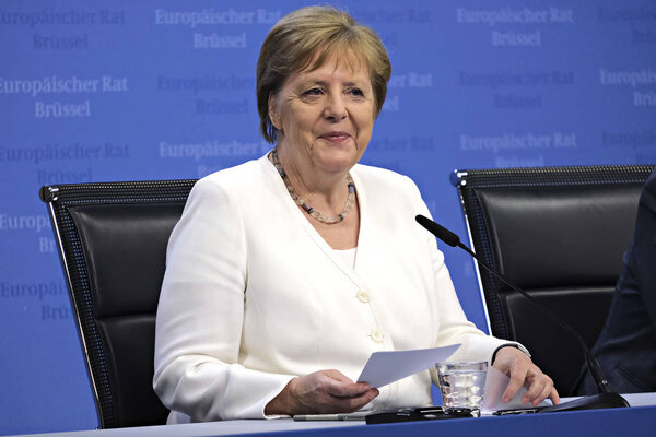 Brussels Belgium 1St Jul 2019 Angela Merkel Chancellor Germany Gives Royalty Free Stock Images