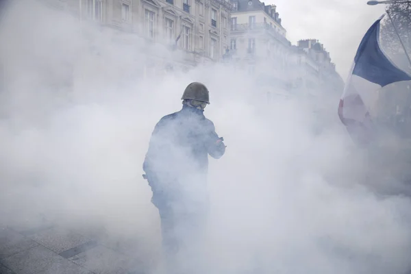 Gilets jaunes Manifestation à Paris, France — Photo