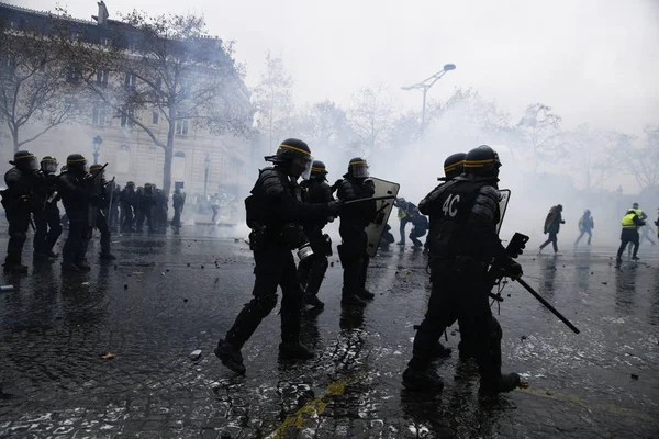 Gilet Gialli Protesta a Parigi, Francia — Foto Stock