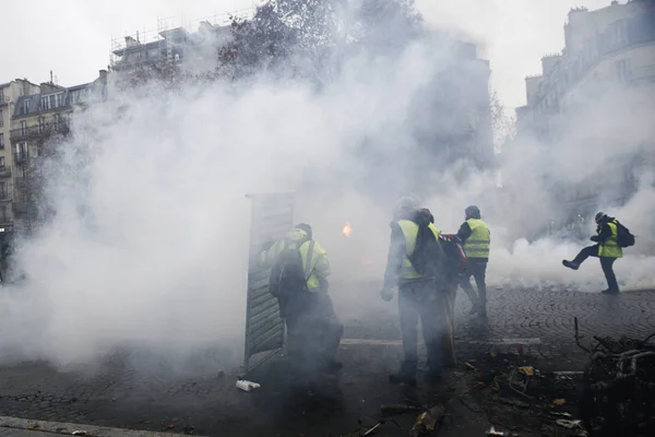 Gilets jaunes Manifestation à Paris, France — Photo