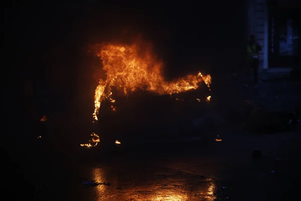 Gele vesten protest in Parijs, Frankrijk — Stockfoto