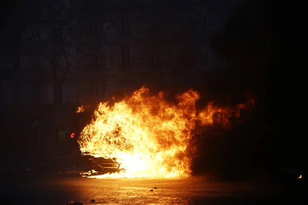 Gilet Gialli Protesta a Parigi, Francia — Foto Stock