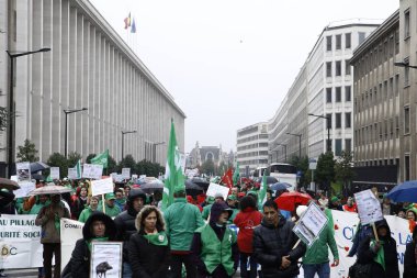 Hükümetin emeklilik reformunu protesto edin. Brüksel, Belçika