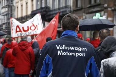 Hükümetin emeklilik reformunu protesto edin. Brüksel, Belçika