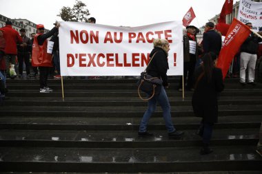 Hükümetin emeklilik reformunu protesto edin. Brüksel, Belçika