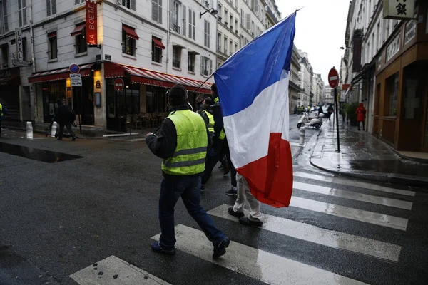 Gilet Gialli Protesta a Parigi, Francia — Foto Stock