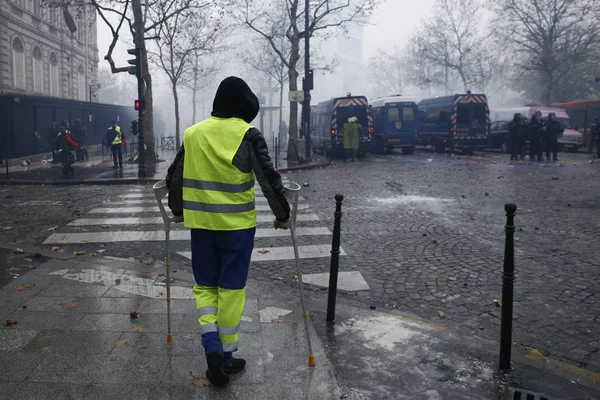 Gilets jaunes Manifestation à Paris, France — Photo