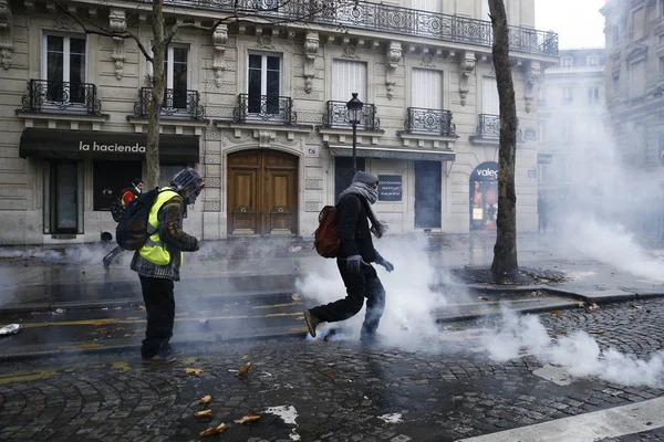 Paris'te Sarı Yelekler Protesto, Fransa — Stok fotoğraf