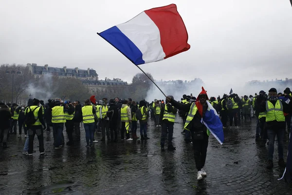 Gilet Gialli Protesta a Parigi, Francia — Foto Stock