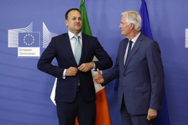 Michel Barnier, İrlanda Başbakanı Leo Varadkar'ı