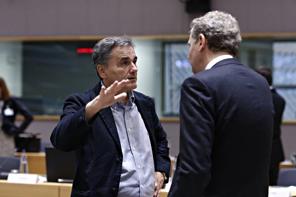 Reunião dos ministros das Finanças do Eurogrupo em Bruxelas, Bélgica — Fotografia de Stock