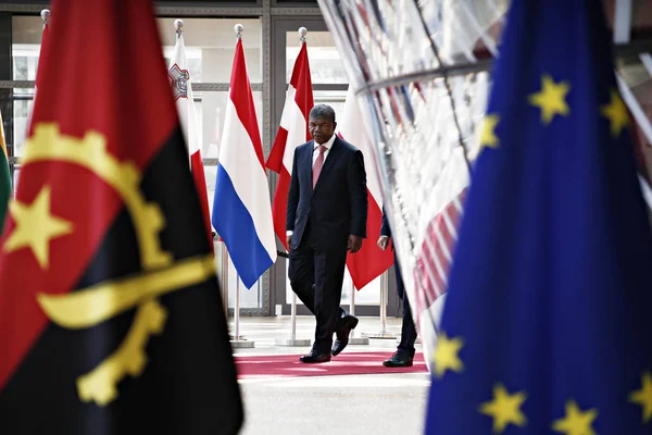 President van Angola Joao Lourenco, Brussel — Stockfoto