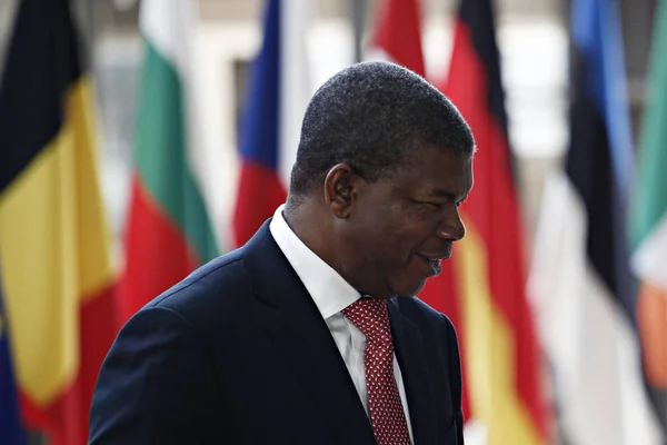 Presidente de Angola Joao Lourenco, Bruselas — Foto de Stock