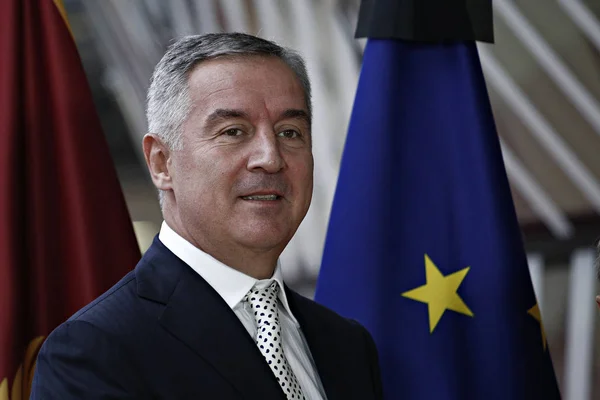 Primer Ministro de Montenegro Milo Dukanovic, Brussel — Foto de Stock