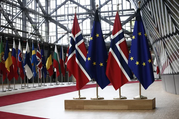 Прем'єр-міністр Норвегії Ерна Солберг, Брюссель — стокове фото
