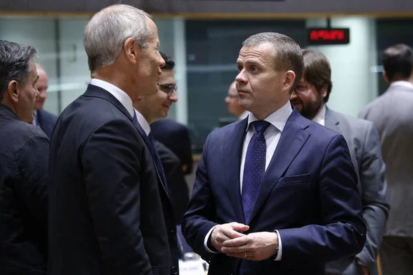 Ministros de Hacienda del Eurogrupo reunidos en el Consejo Europeo de B — Foto de Stock