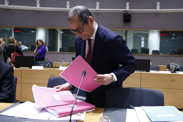 Ministros de Hacienda del Eurogrupo reunidos en el Consejo Europeo de B — Foto de Stock