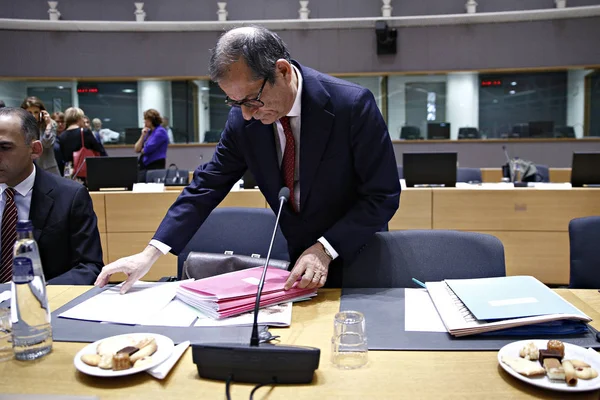 Ministros de Hacienda del Eurogrupo reunidos en el Consejo Europeo de B — Foto de Stock