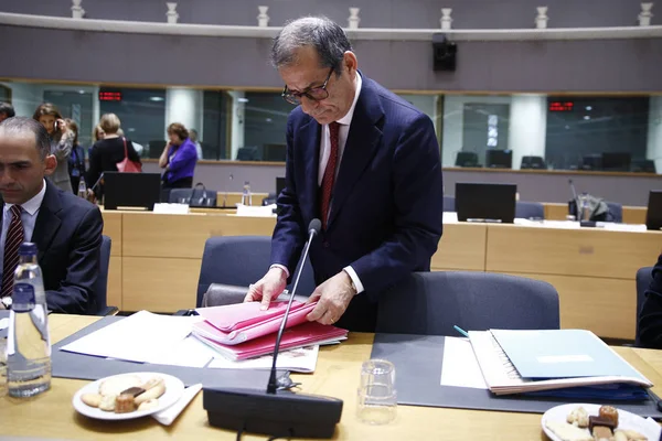 Ministros de Hacienda del Eurogrupo reunidos en el Consejo Europeo de B — Foto de Stock